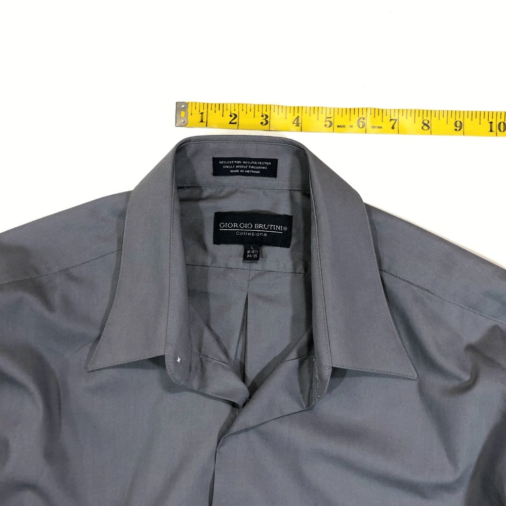 Giorgio Brutini Dark Gray Long Sleeve Shirt, Large - Picture 3 of 8